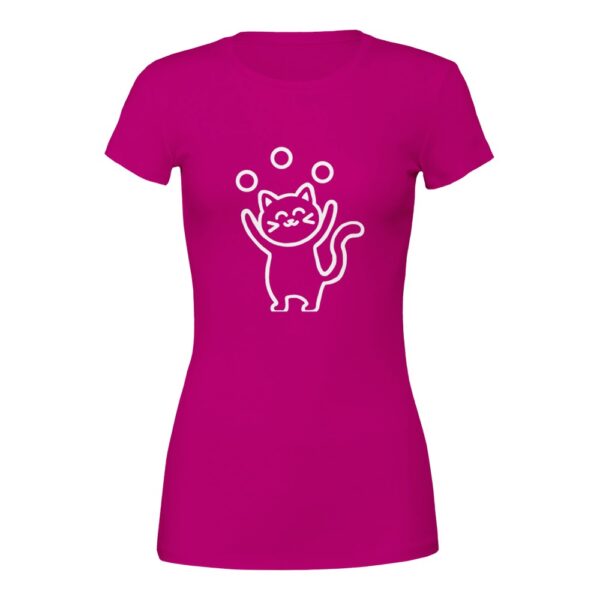 Cute juggling cat - 100% Cotton Premium Womens Crewneck T-shirt