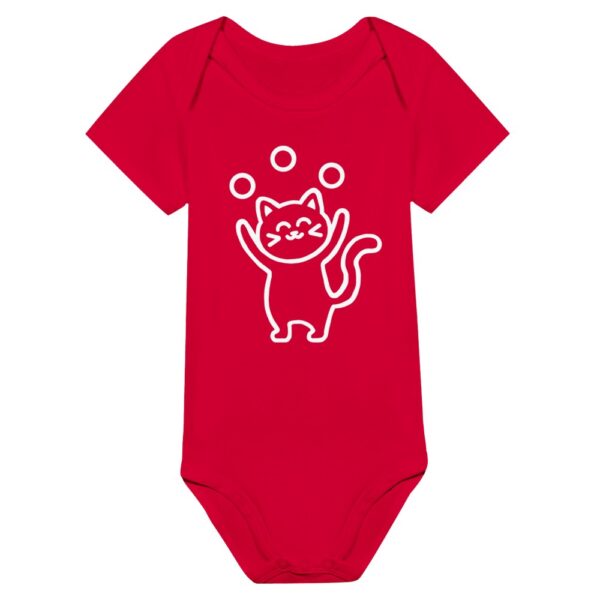 Cute juggling cat - 100 % cotton Classic Baby Short Sleeve Bodysuit - Image 6