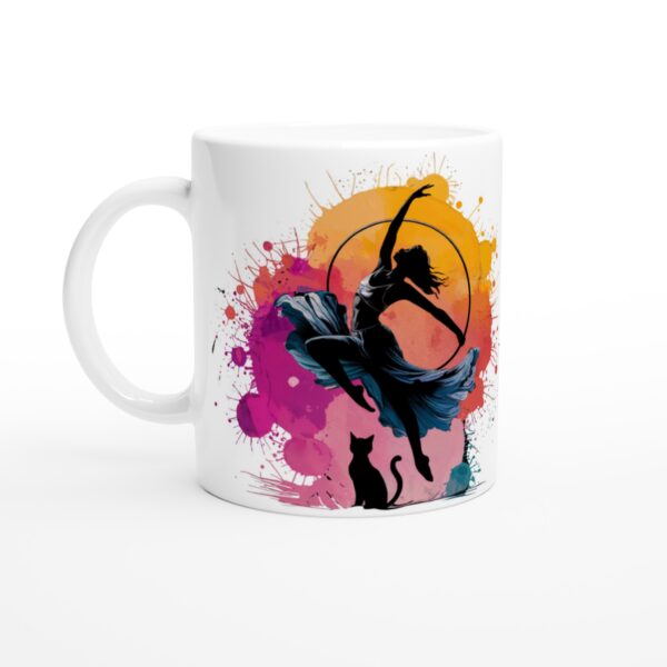 Hoop Dance and Cat Mug - White 11oz Ceramic Mug