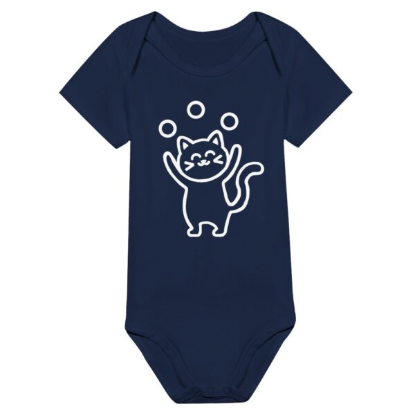 Cute juggling cat - 100 % cotton Classic Baby Short Sleeve Bodysuit - Image 5