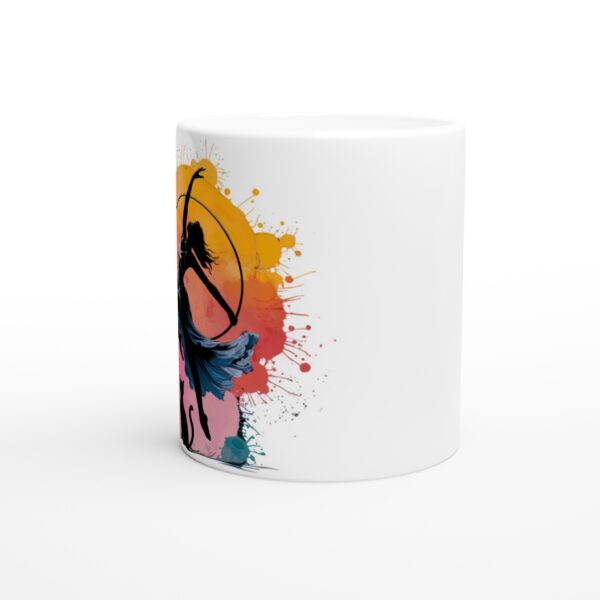 Hoop Dance and Cat Mug - White 11oz Ceramic Mug - Image 2