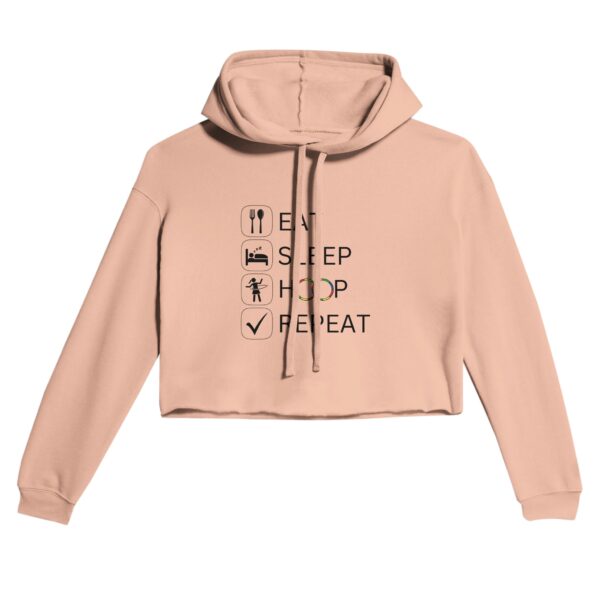 Eat, Sleep, Hoop, Repeat -  Women's Cropped Hoodie - Image 4