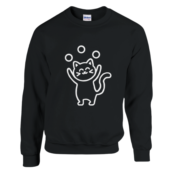 Juggling Cat - Unisex Crewneck Sweatshirt - Image 3